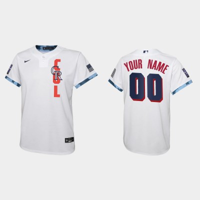 Colorado Rockies Custom Youth 2021 Mlb All Star Game White Jersey